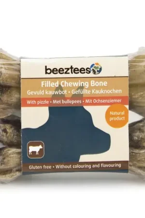 Beeztees Gevuld Kauwbot Met Bullepees 10 cm 2 Stuks Laatste Versie